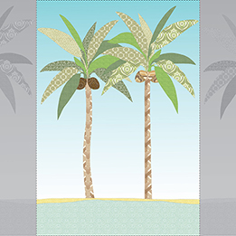 Inke Heiland Muurprint Palm - Wallprint Palmtree - Wandbild Palme